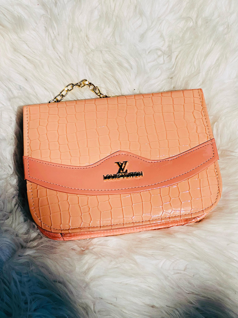 Blush Croc Shoulder Bag