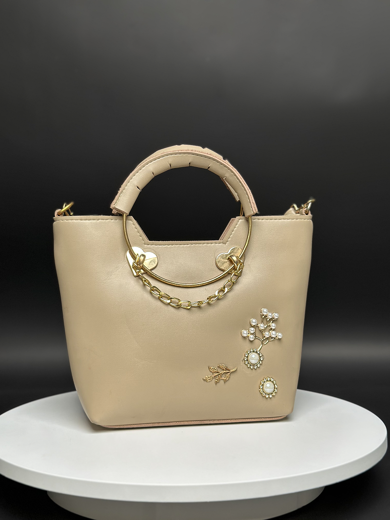Floral Beige Handbag