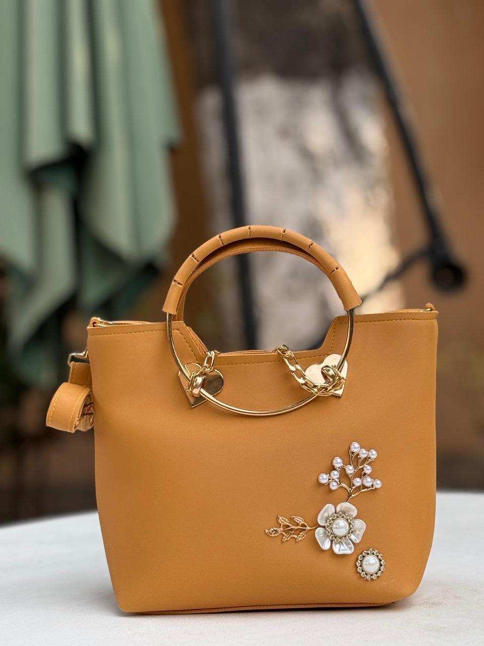 Floral Bronze Handbag